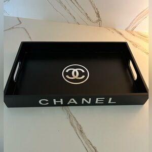 Luxury Upcycled Black and Silver Vanity Tray